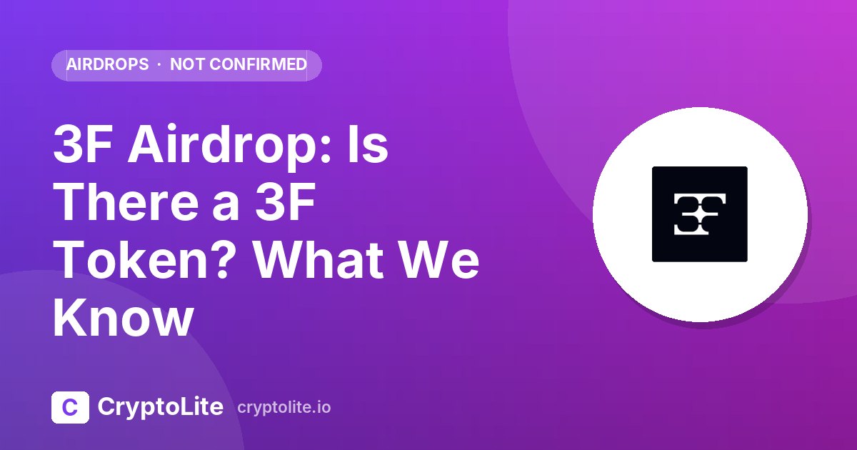 3F logo on a CryptoLite graphic about the 3F airdrop