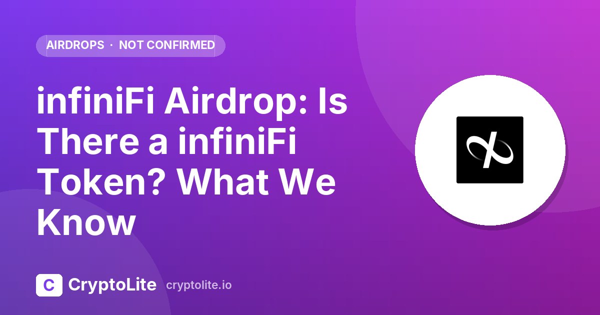 infiniFi logo on a CryptoLite graphic about the infiniFi airdrop