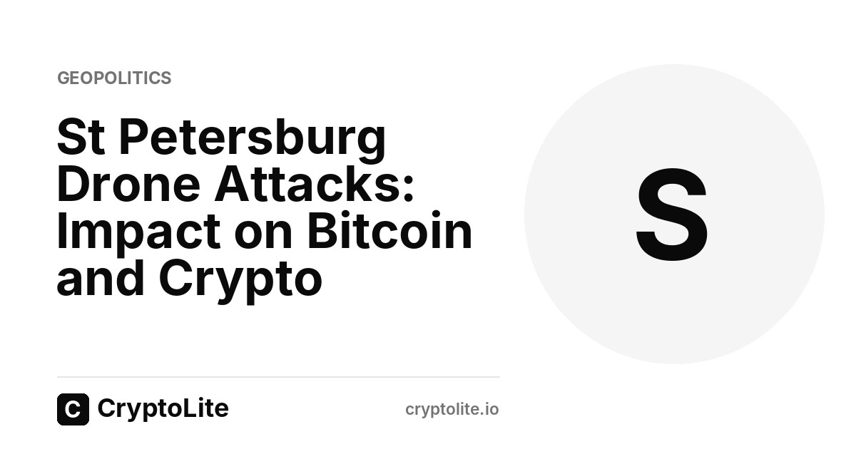 CryptoLite graphic about St Petersburg Drone Attacks and what it means for crypto markets
