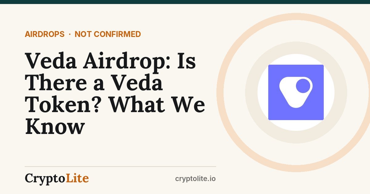 Veda logo on a CryptoLite graphic about the Veda airdrop