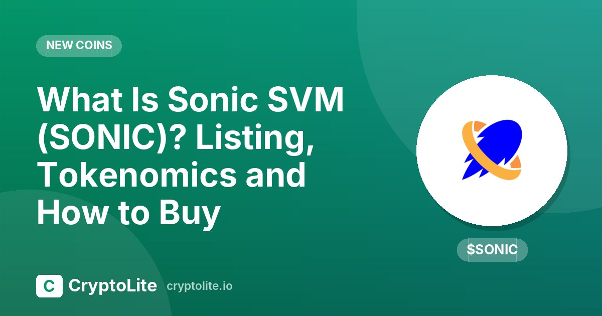 Sonic SVM (SONIC) logo on a CryptoLite graphic about its KuCoin listing